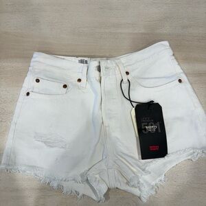 Levi’s 501 White Denim Shorts